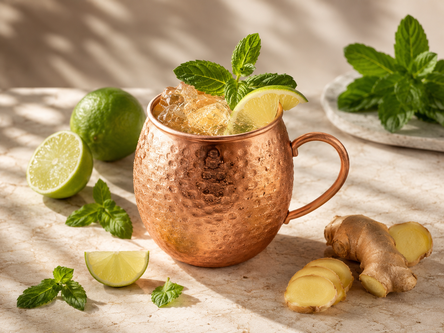 Ginger Mule 0,0 % au citron vert, gingembre et menthe